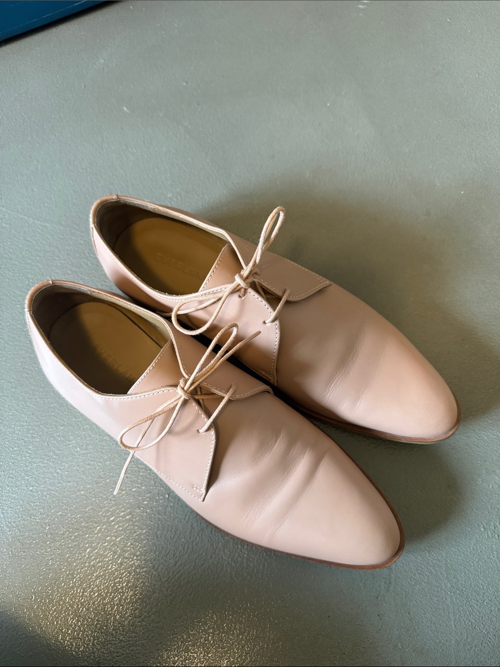 Everlane Blush Leather Derby Flats